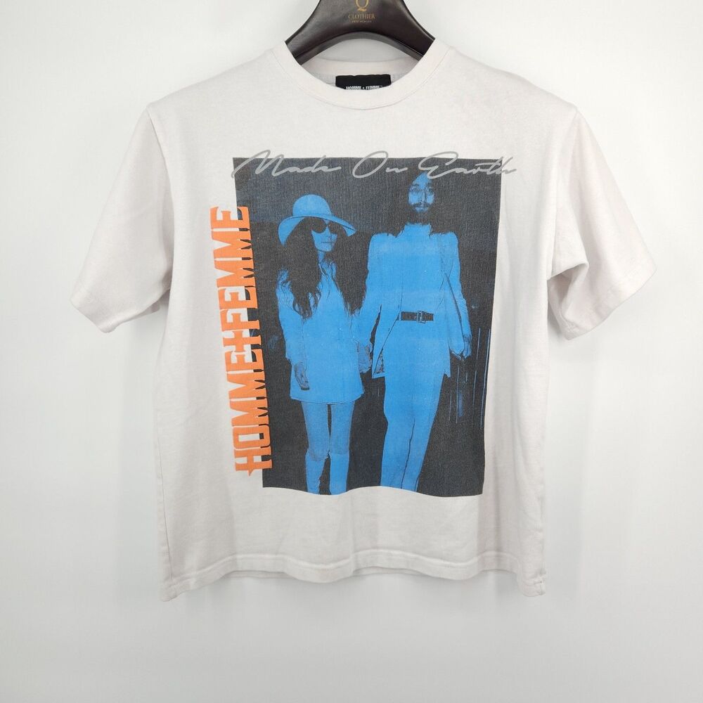HOMMEE & FEMME Shirt Men Size Medium JOHN LENNON & YOKO ONO
